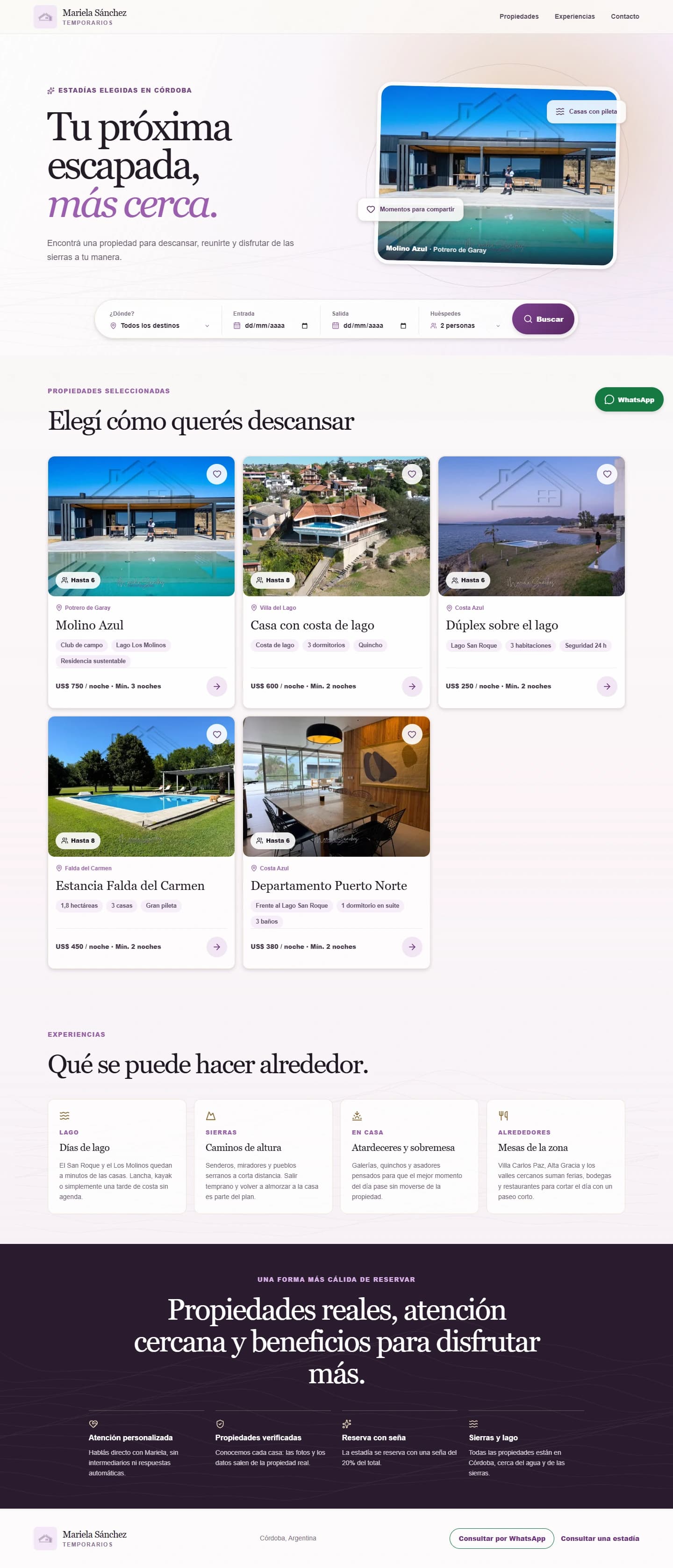 Mariela Sánchez Temporarios, the full page