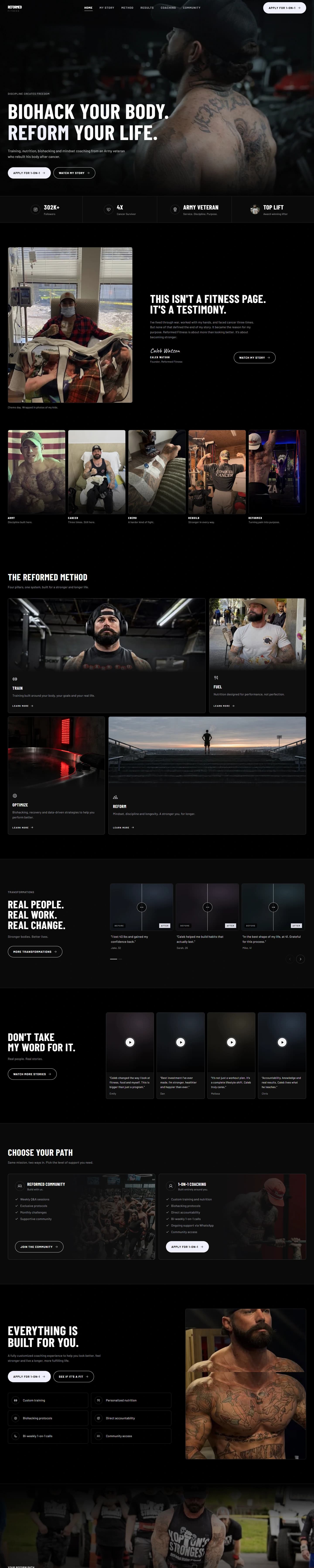 Reformed Fitness, the full page